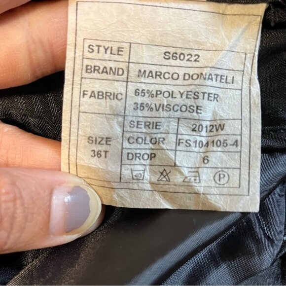 Marco Donateli Men’s Gray Suit Blazer & Trousers Set - 42T Jacket, 36T Pants - Picture 9 of 16